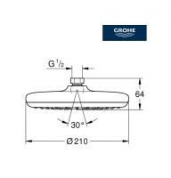 MEDIDAS ROCIADOR DUCHA TEMPESTA GROHE